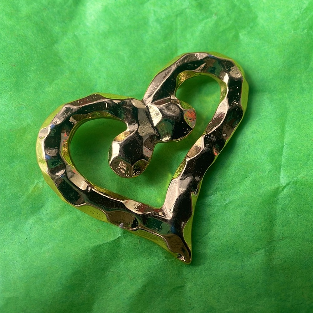 Vintage gold colored heart made in France